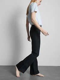 Cotton Denim Mid Rise Flared Jeans