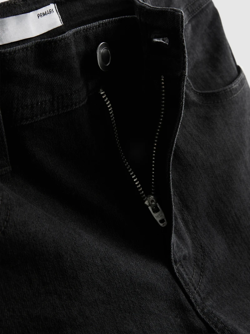 Cotton Denim Mid Rise Flared Jeans