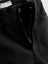 Cotton Denim Mid Rise Flared Jeans