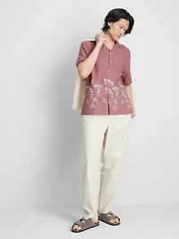 Short Sleeve Embroidered Wildflower Shirt