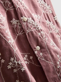 Short Sleeve Embroidered Wildflower Shirt