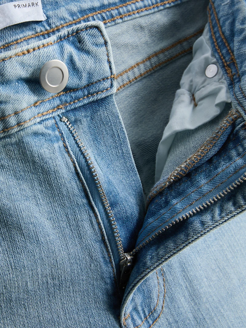 Cotton Denim Flared Mid-Rise Jeans