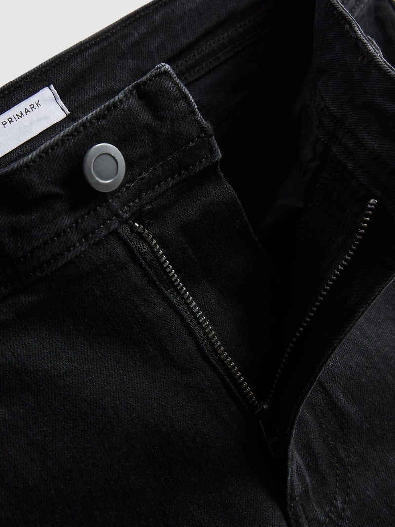 Cotton Denim Flared Mid-Rise Jeans
