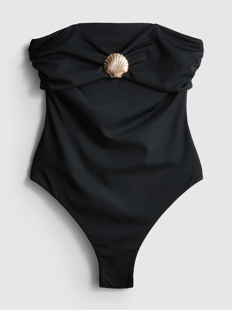 Shell Hardware Bandeau Swimsuit