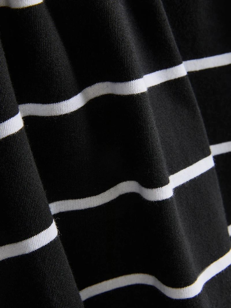 Pure Cotton Striped V-Neck T-Shirt