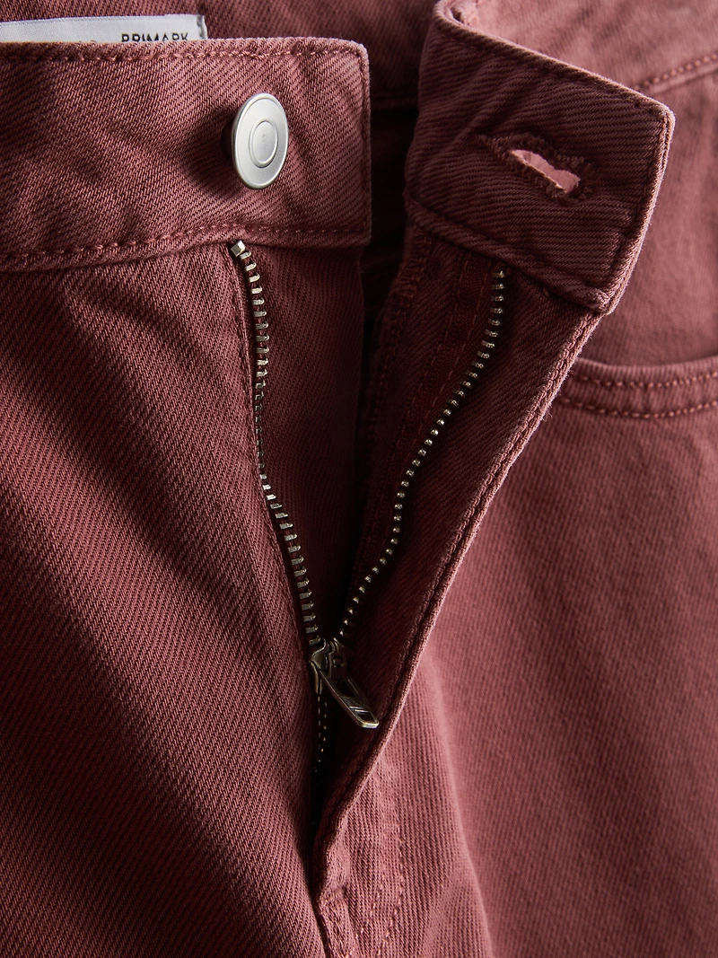 Denim Cropped Wide-Leg Jeans