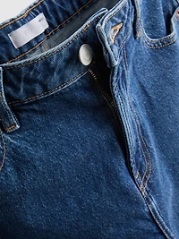 Denim Cropped Wide-Leg Jeans