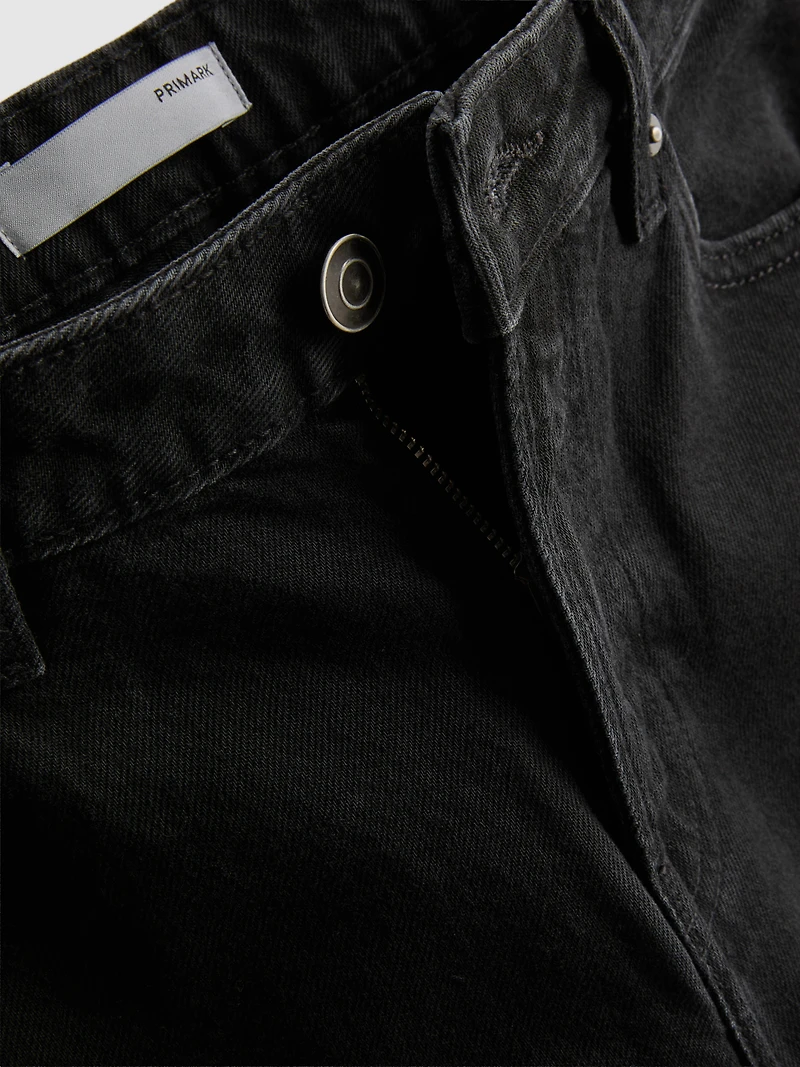 Denim Cropped Wide-Leg Jeans