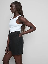 Cotton Denim Bermuda Shorts