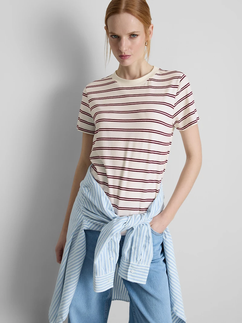 Striped Cotton Crewneck Tee