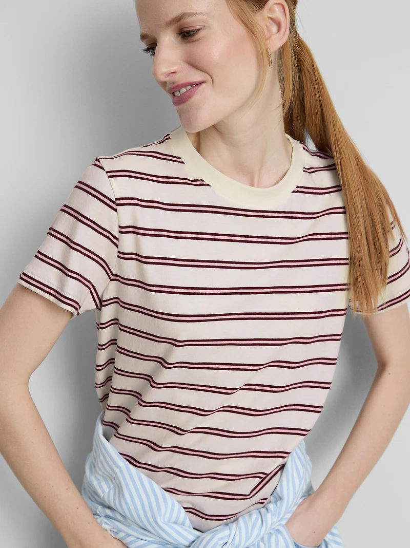 Striped Cotton Crewneck Tee
