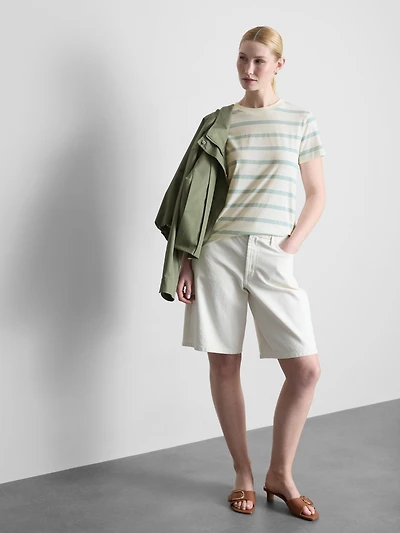 Striped Cotton Crewneck Tee