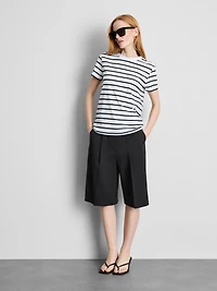 Short Sleeve Striped Crew Neck Tee