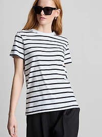 Short Sleeve Striped Crew Neck Tee
