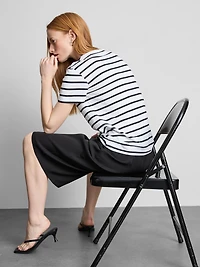 Short Sleeve Striped Crew Neck Tee