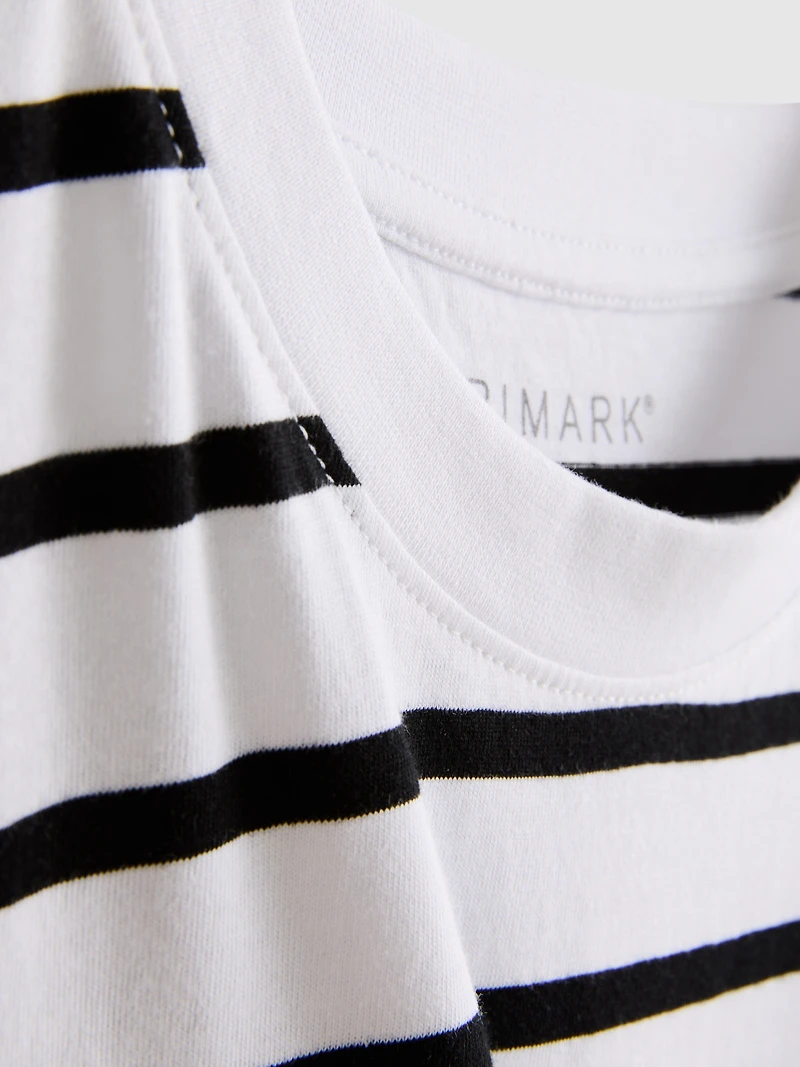 Short Sleeve Striped Crew Neck Tee