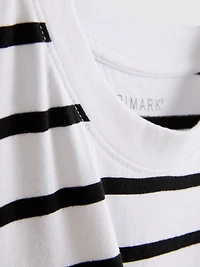 Short Sleeve Striped Crew Neck Tee