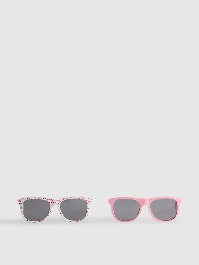 2-Pack Square Frame Sunglasses