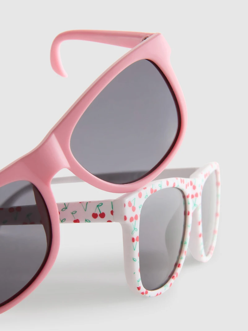 2-Pack Square Frame Sunglasses