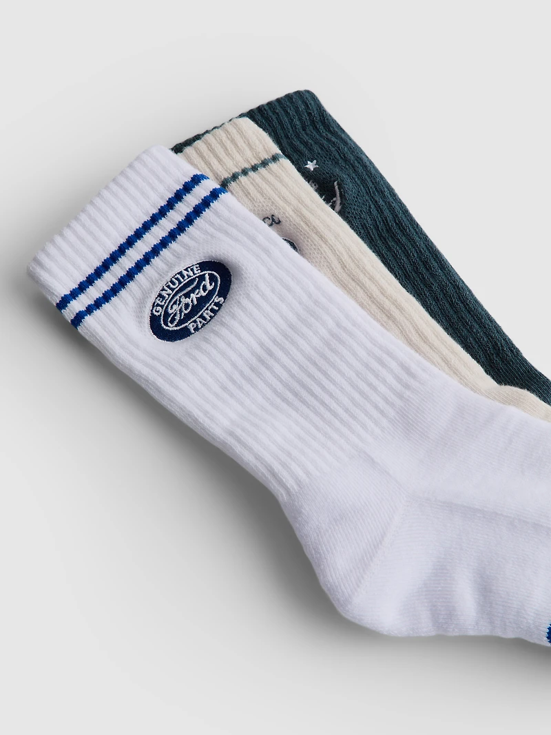 3pk Ford Ribbed Socks