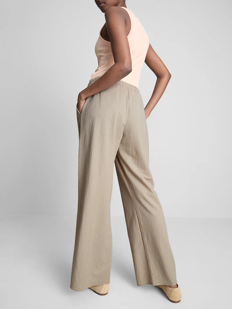 Textured Wide Leg Pants