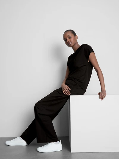 Textured Wide Leg Pants