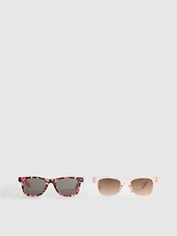 2pk D-Frame Sunglasses