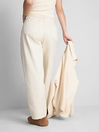 Cotton Denim Tapered Straight Leg Jeans