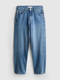 Cotton Denim Tapered Straight Leg Jeans