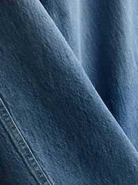 Cotton Denim Tapered Straight Leg Jeans