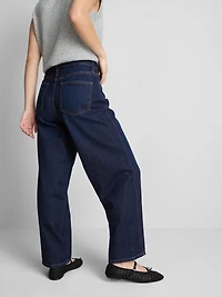 Cotton Denim Tapered Straight Leg Jeans