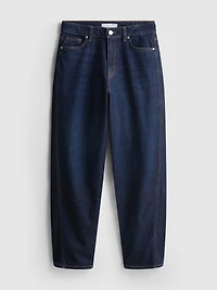 Cotton Denim Tapered Straight Leg Jeans