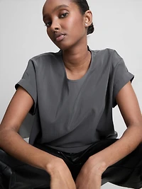 Crew Neck Roll Sleeve Tee