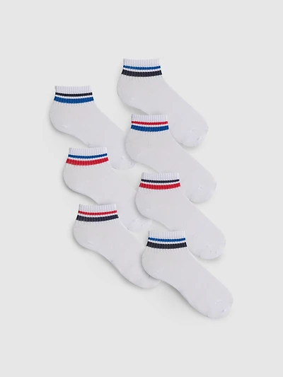 7pk Stripe Quarter Socks