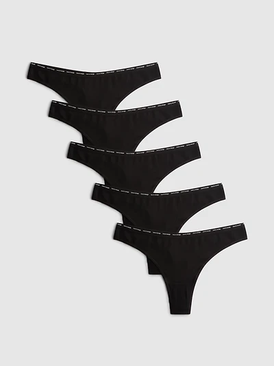 5pk Love To Lounge Cotton Rich Thongs