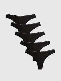 5pk Love To Lounge Cotton Rich Thongs