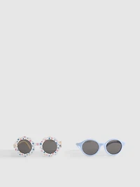 2pk Round-Frame Sunglasses
