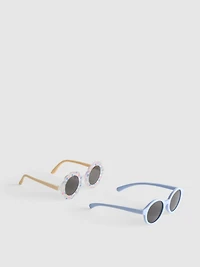 2pk Round-Frame Sunglasses