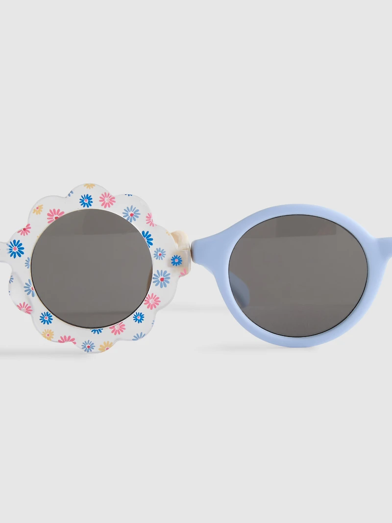 2pk Round-Frame Sunglasses