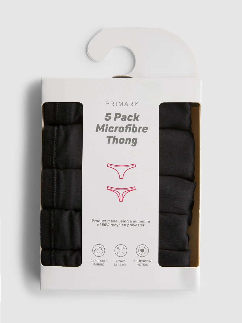 5-Pack Microfiber Thongs