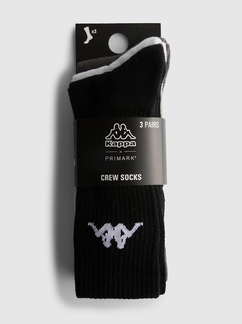 3pk Cotton-Rich Kappa Crew Socks