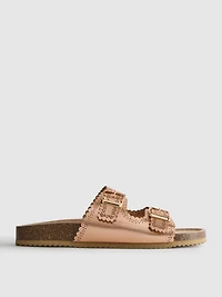 Lasercut Detail Footbed Sandals
