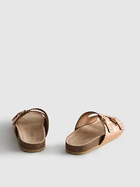 Lasercut Detail Footbed Sandals