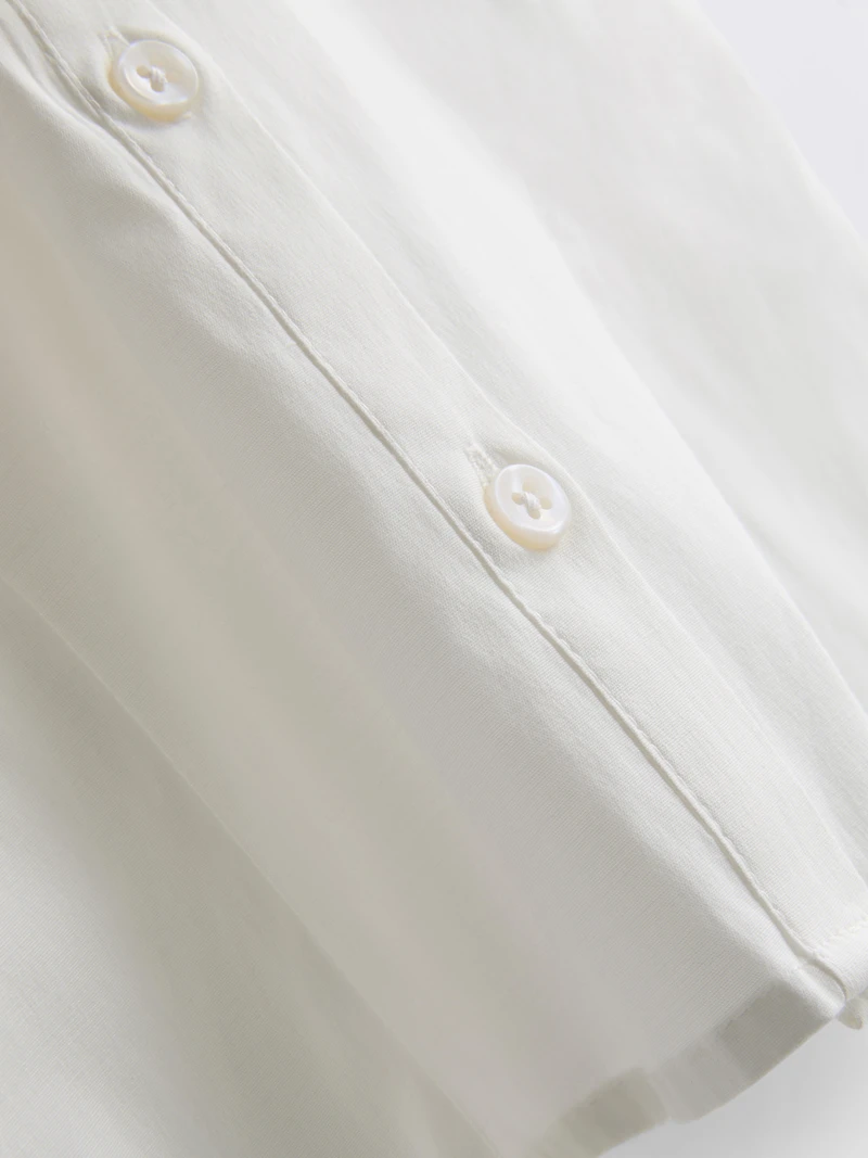 Cropped Fitted Short-Sleeve Shirt