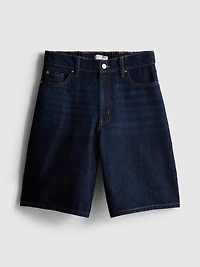 Cotton Denim Longline Bermuda Shorts