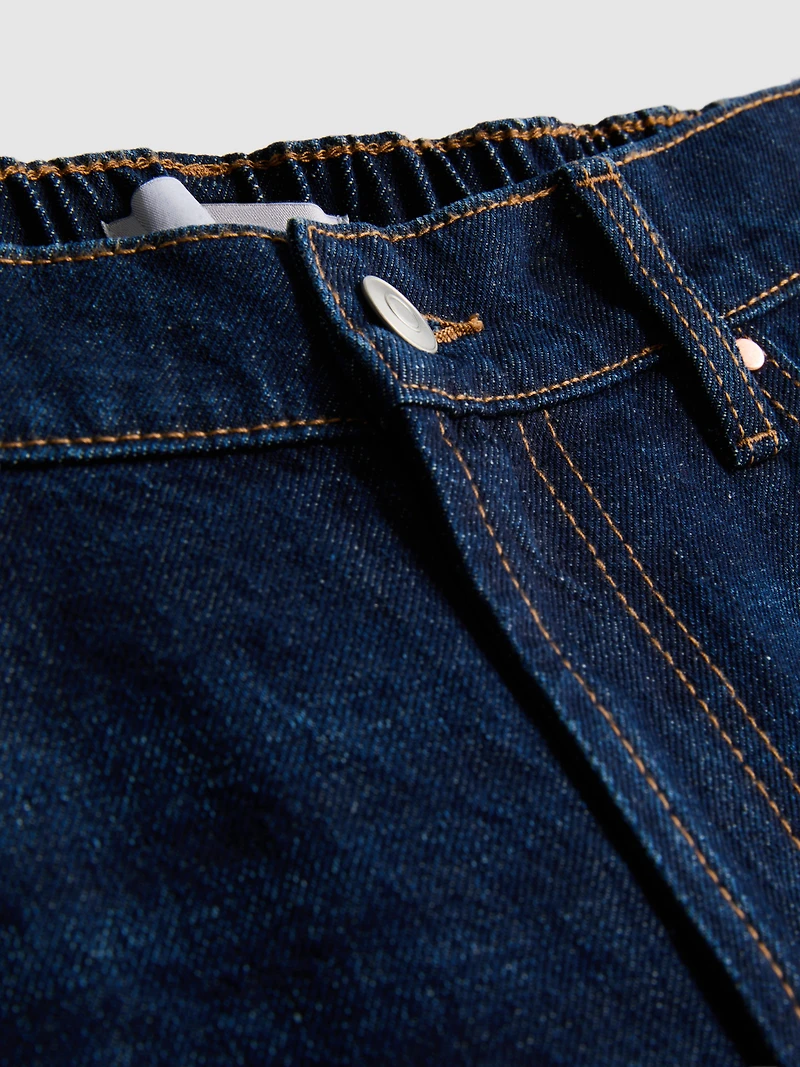 Cotton Denim Longline Bermuda Shorts