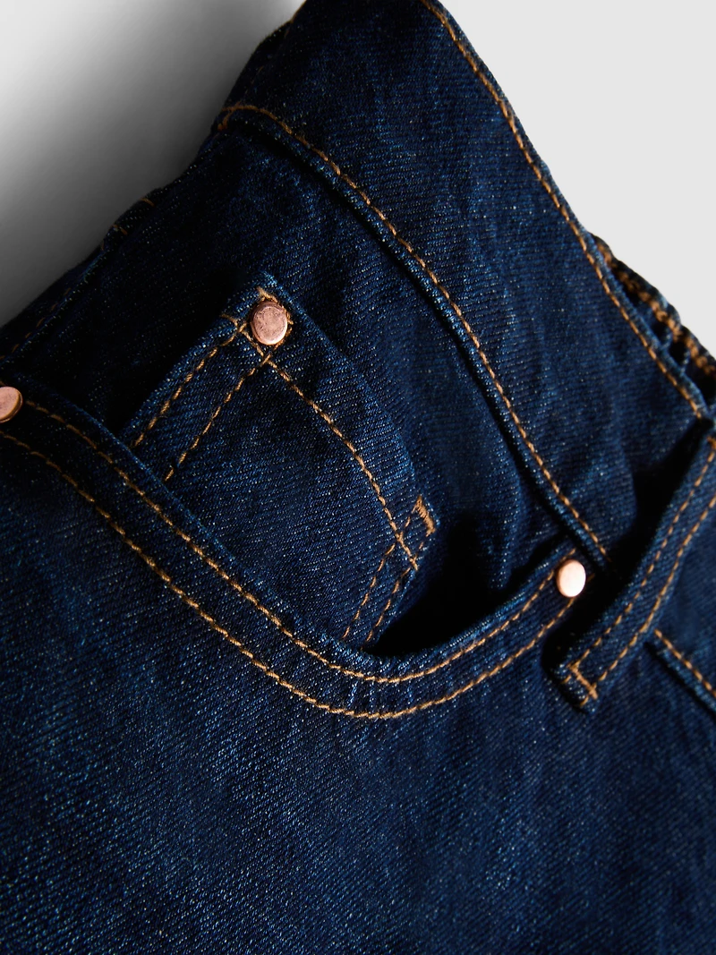 Cotton Denim Longline Bermuda Shorts