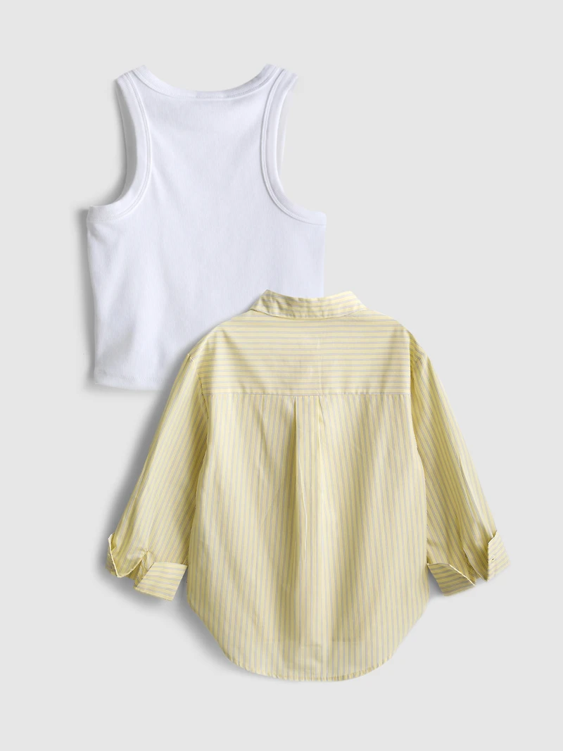 7-15yrs | Tank and Button-Up Shirt Set