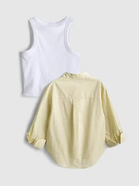 7-15yrs | Tank and Button-Up Shirt Set