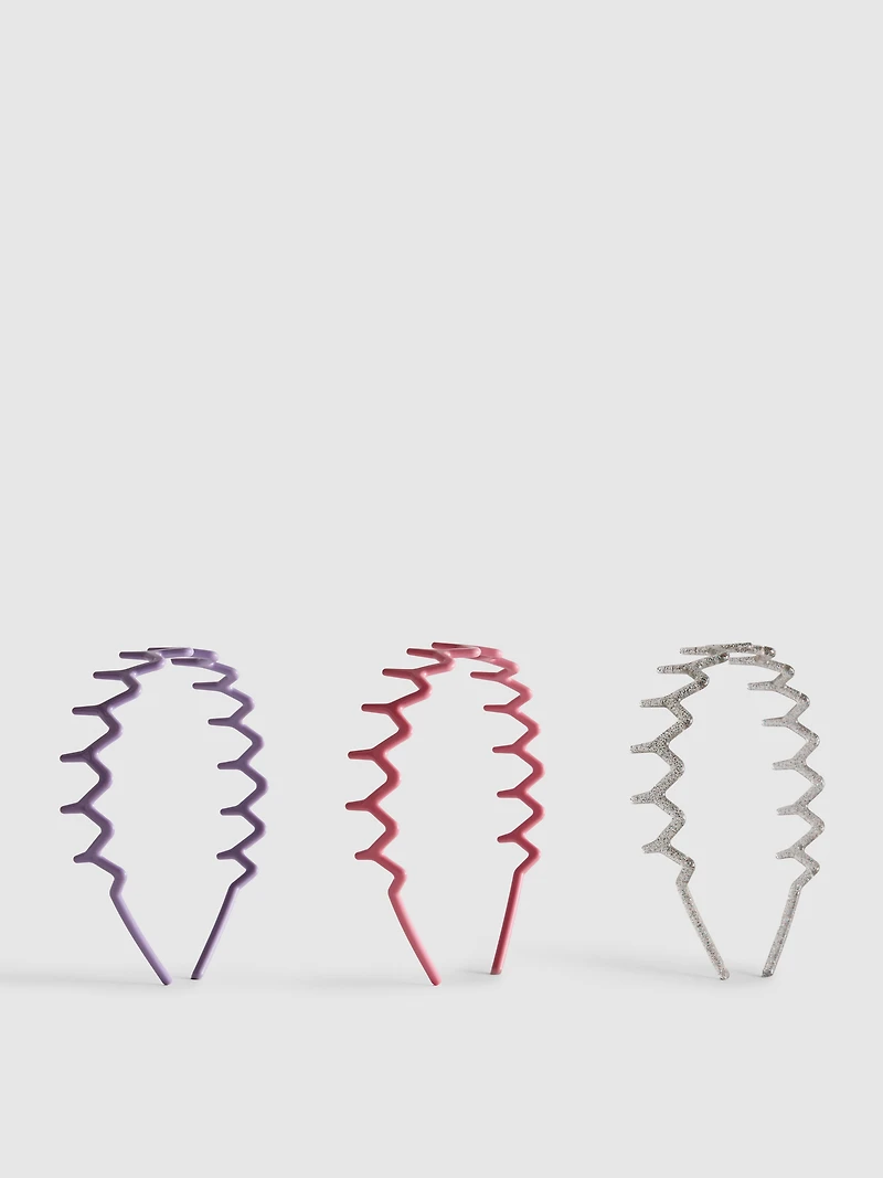 3pk Zig Zag Headbands